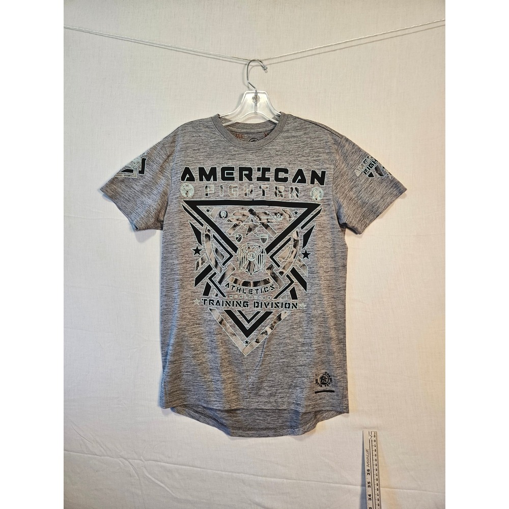 American Fighter Mens Grey Space Dye Athletics Training Division T-Shirt Medium